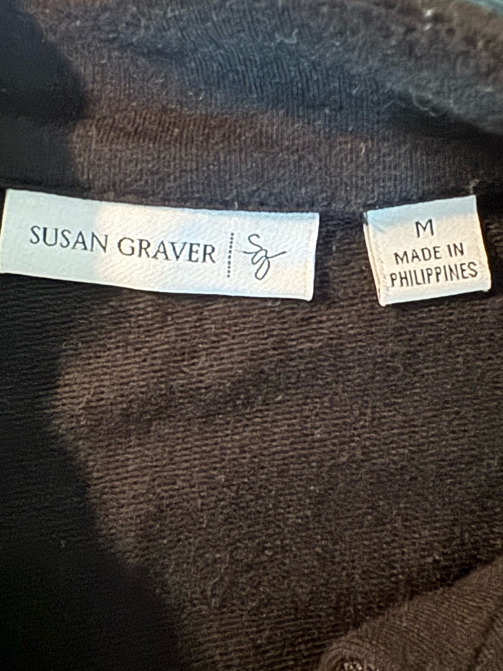 Susan Graver Paisley Zip Front Jacket Black Multi Size M - Picture 2 of 8